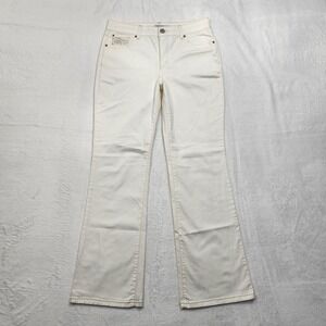 BandolinoBlu Jeans Womens 10 White Daria High Rise Bootcut Stretch Embroidered